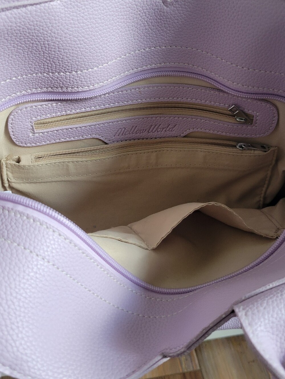 Mellow World Vegan Leather Tote Bag Lavender - Picture 7 of 13